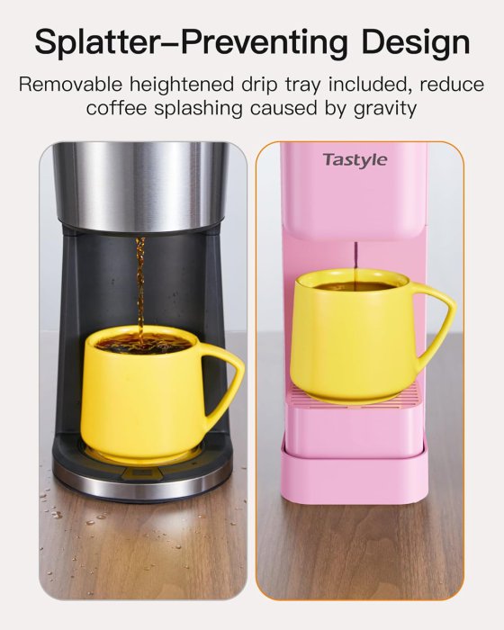 Compact Single Serve Coffee Maker (Pink) (image 5)