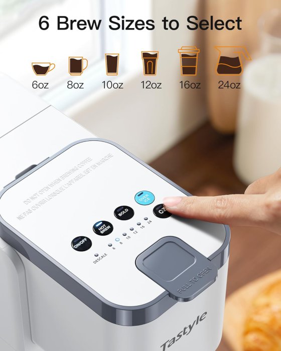Single Serve Coffee Maker - 6 Brew Sizes, K-Cup Compatible (image 4)
