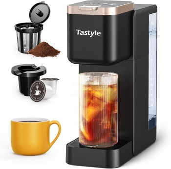 Single Serve Coffee Maker (Black & Gold)