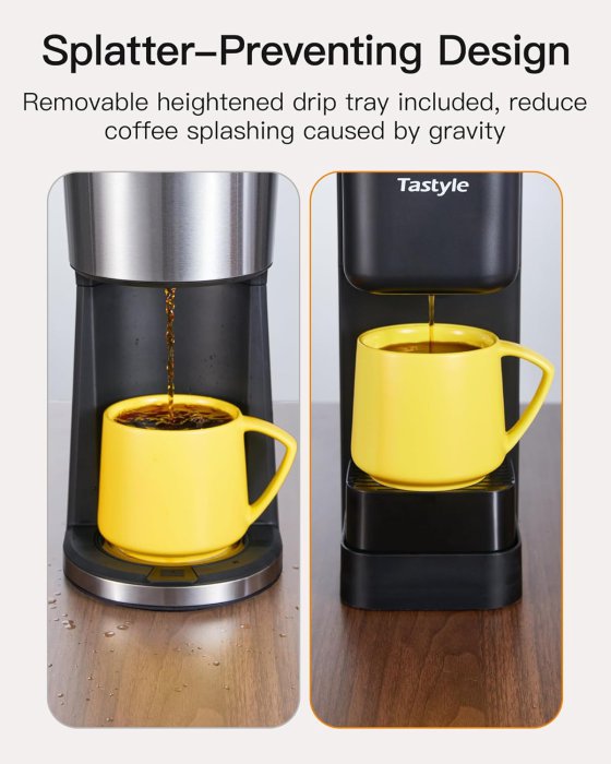 Single Serve Coffee Maker (Black & Gold) (image 5)