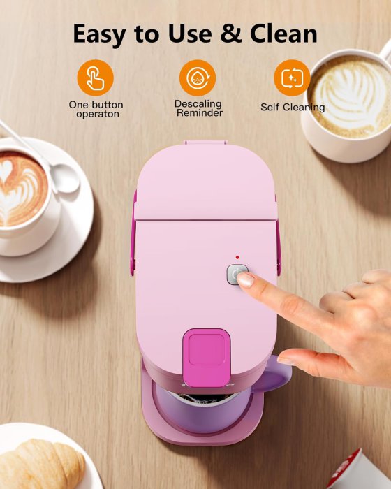 Tastyle Mini Single Serve Coffee Maker (Dusty Rosa) (image 5)