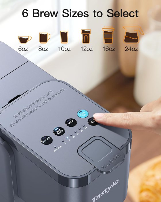 Tastyle Single Serve Coffee Maker (Gray) (image 4)