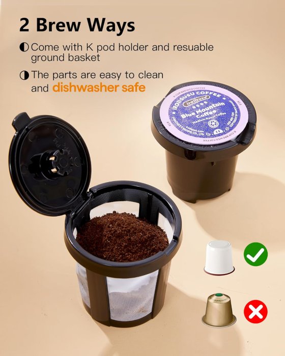 Tastyle Single Serve Coffee Maker (White/Brown) (image 2)