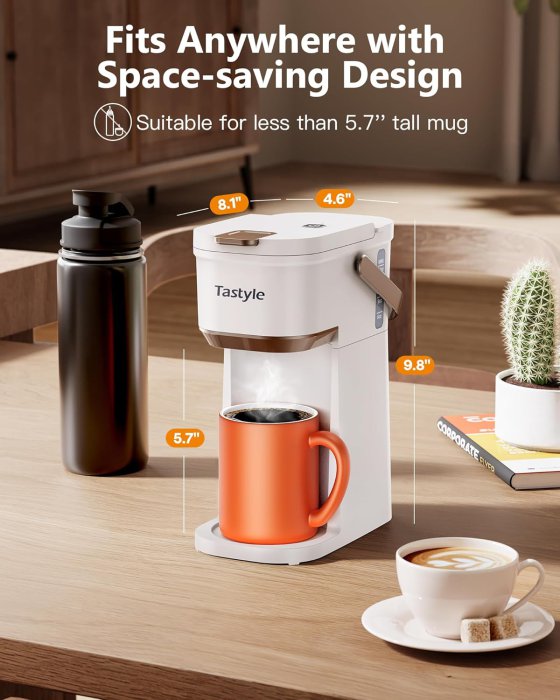 Tastyle Single Serve Coffee Maker (White/Brown) (image 3)