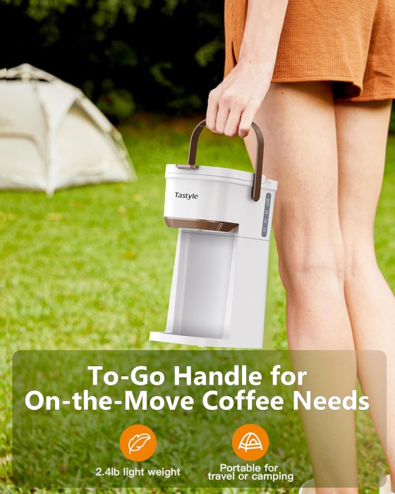 Tastyle Single Serve Coffee Maker (White/Brown) (image 4)